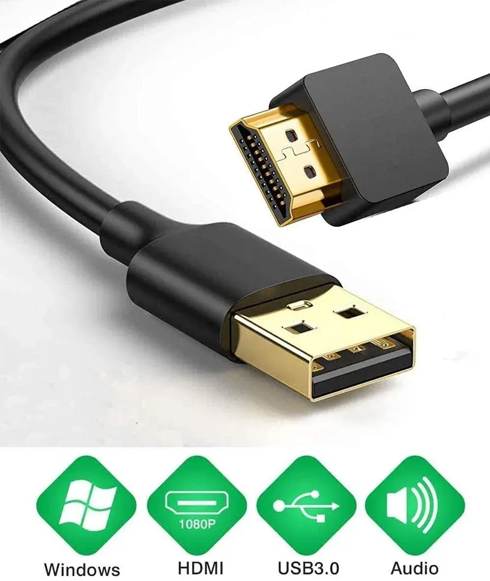 AKWOR USB to HDMI Adapter Cable 2m (6.6ft) | Connects Windows Laptops to Monitors & TVs - view 7