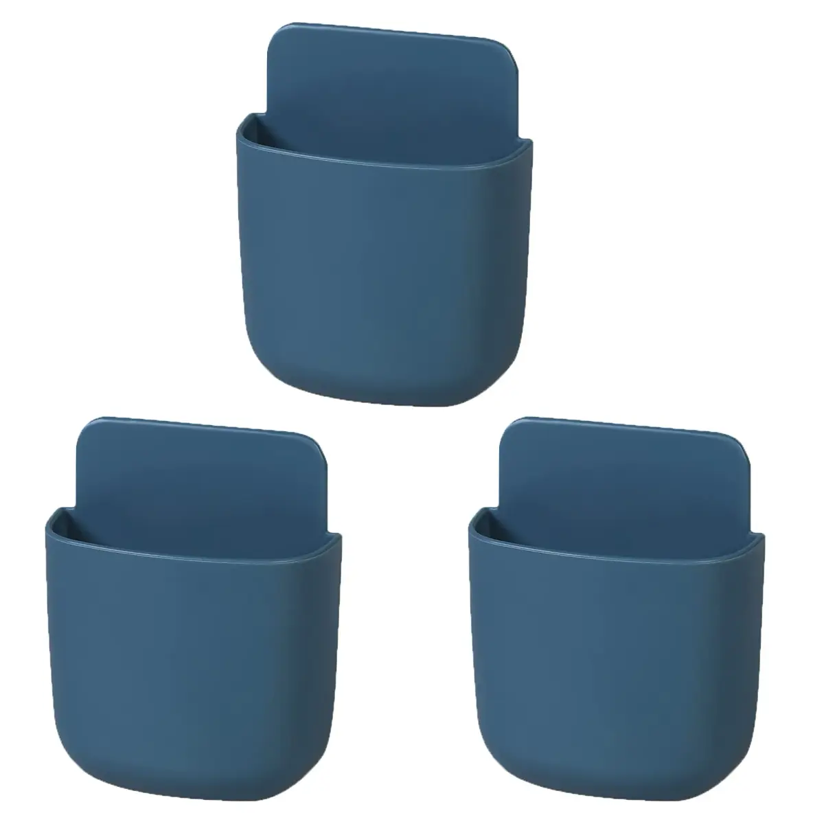 LVYOUIF 3 Pack Remote Control Holder Wall Mount Holders with Adhesive | Organizer for Home Office School Supply Storage (Blue) - main product image
