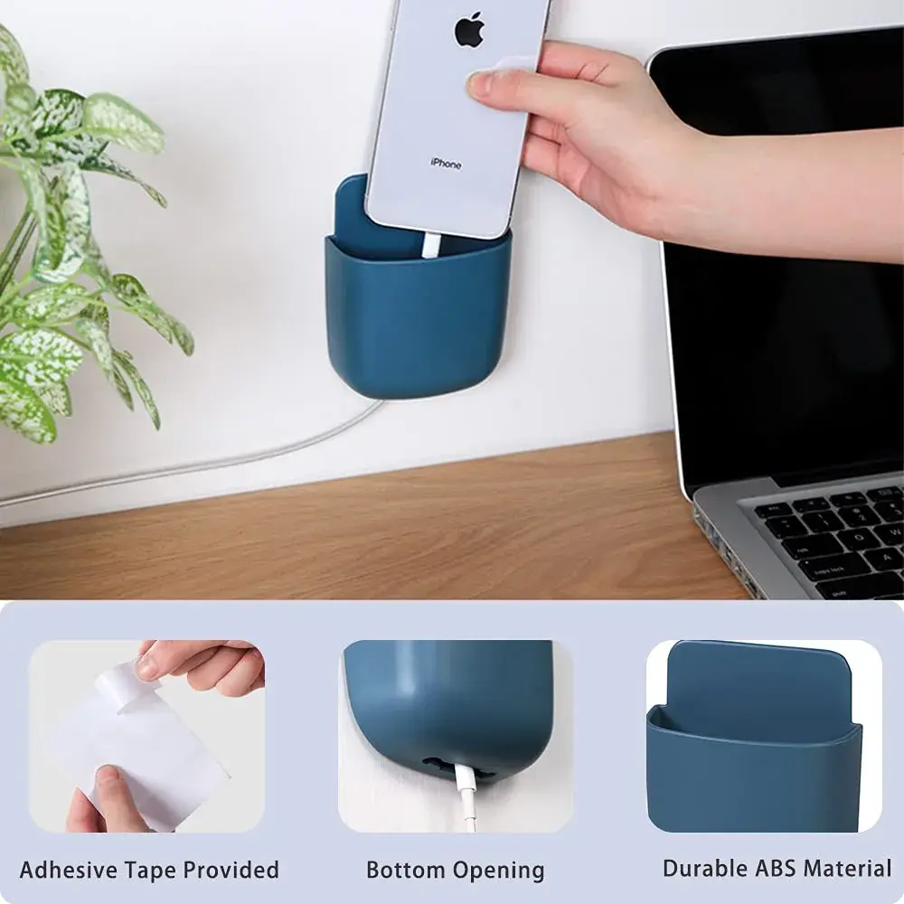 LVYOUIF 3 Pack Remote Control Holder Wall Mount Holders with Adhesive | Organizer for Home Office School Supply Storage (Blue) - view 3
