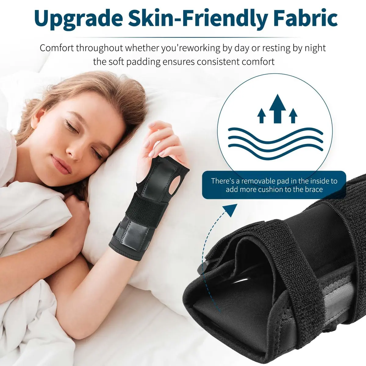 PKSTONE Carpal Tunnel Wrist Brace S/M (Black) | Adjustable Support for Left & Right Hand - view 6