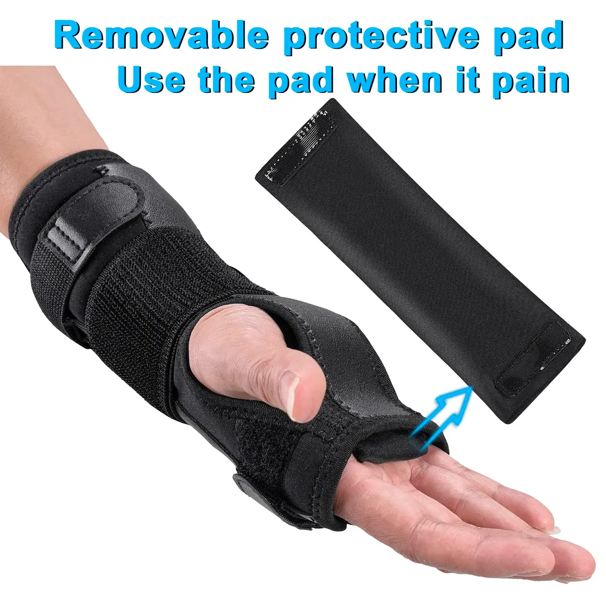 PKSTONE Carpal Tunnel Wrist Brace S/M (Black) | Adjustable Support for Left & Right Hand - view 2