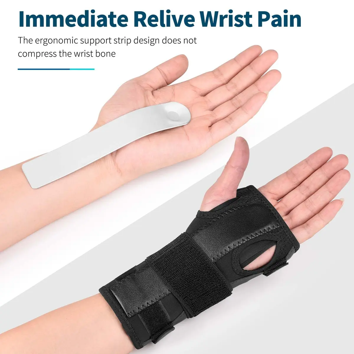 PKSTONE Carpal Tunnel Wrist Brace S/M (Black) | Adjustable Support for Left & Right Hand - view 4