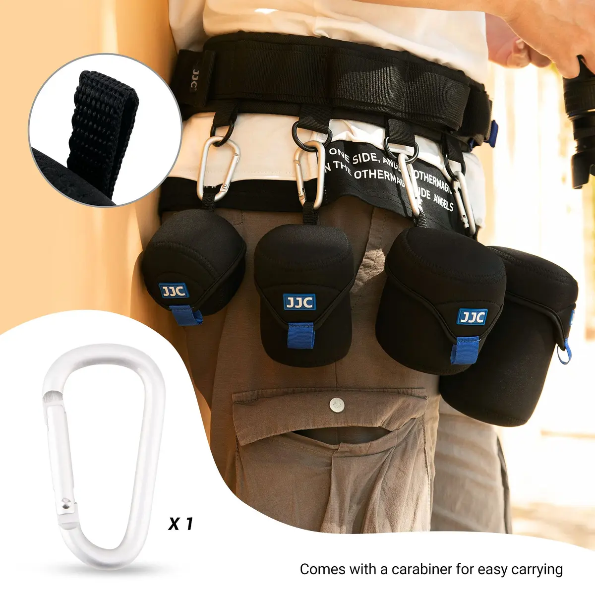 JJC Small Neoprene Camera Lens Pouch Case, Fits Lens up to 3.1 x 4.6 inches | Compact, Splash-Resistant - view 5