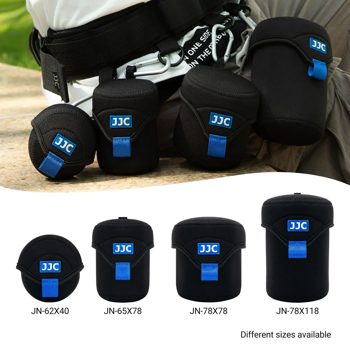 JJC Small Neoprene Camera Lens Pouch Case, Fits Lens up to 3.1 x 4.6 inches | Compact, Splash-Resistant - view 7