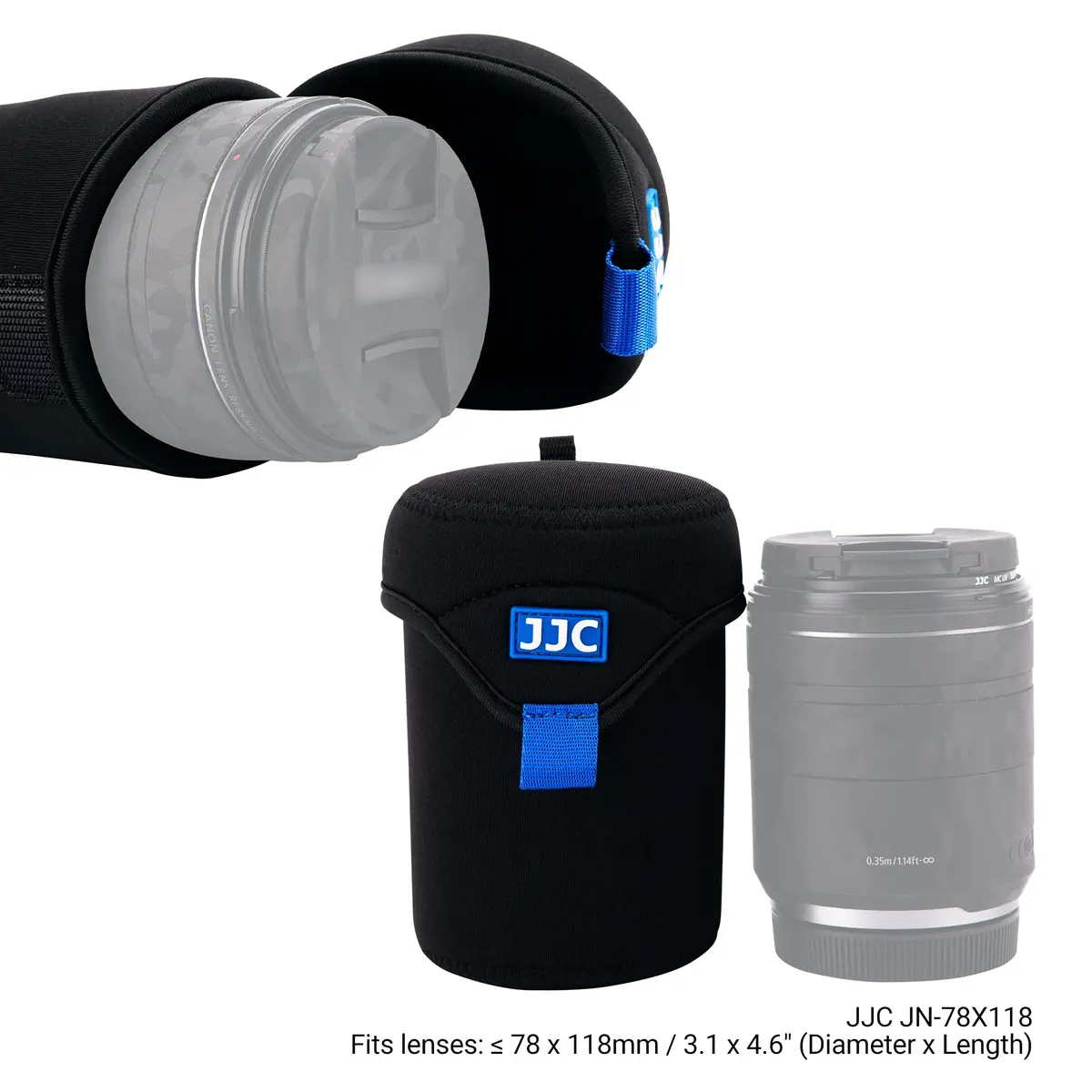 JJC Small Neoprene Camera Lens Pouch Case, Fits Lens up to 3.1 x 4.6 inches | Compact, Splash-Resistant - view 2