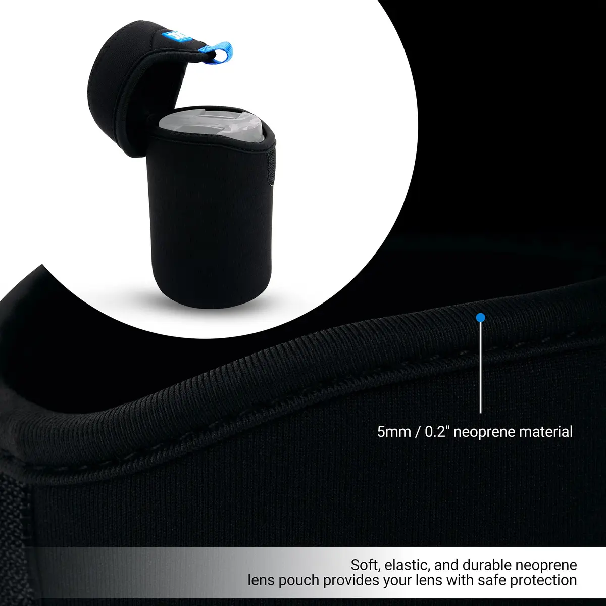 JJC Small Neoprene Camera Lens Pouch Case, Fits Lens up to 3.1 x 4.6 inches | Compact, Splash-Resistant - view 3