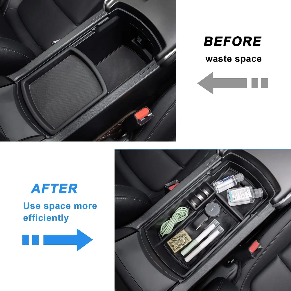 PIMCAR Center Console Organizer for Honda Accord 2018 2022 ABS Plastic Material | Extra Storage & Cord Routing - view 6