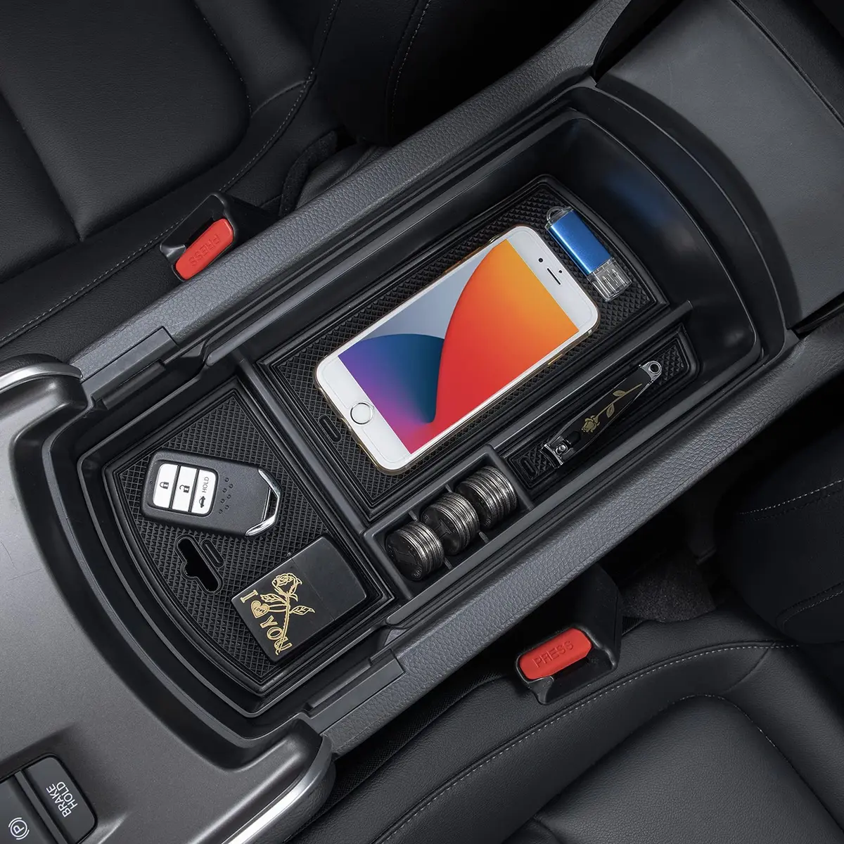 PIMCAR Center Console Organizer for Honda Accord 2018 2022 ABS Plastic Material | Extra Storage & Cord Routing - main product image