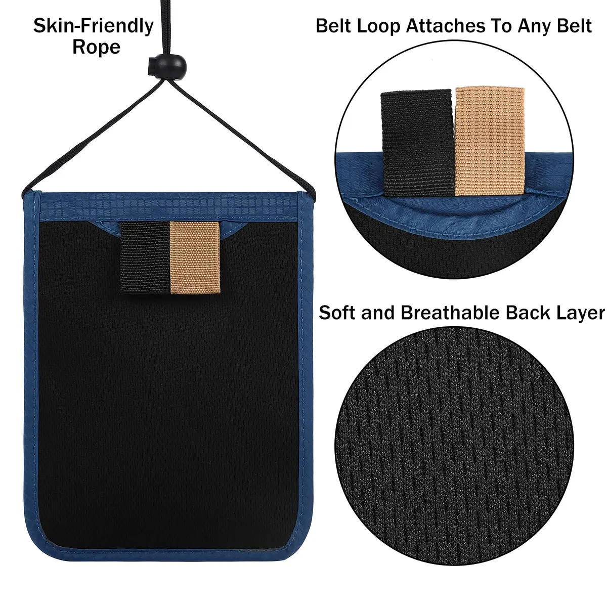 KEAFOLS Travel Pouch Neck Wallet Family Passport Holder Organizer Case with RFID Blocking | Secure Travel Accessory (70-120 chars) - view 5