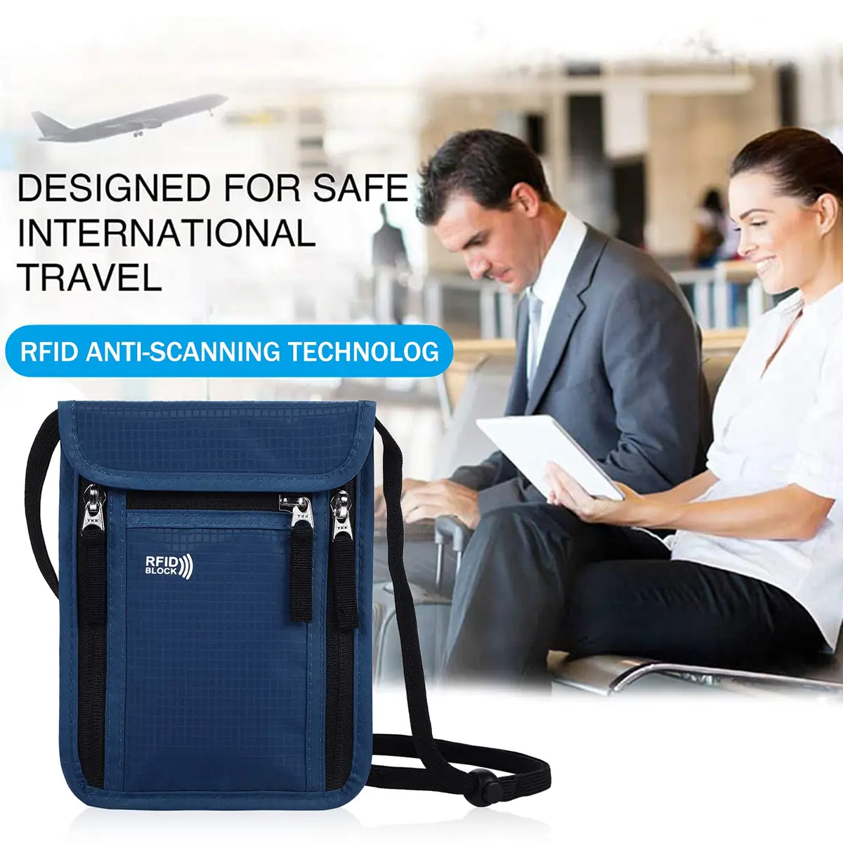 KEAFOLS Travel Pouch Neck Wallet Family Passport Holder Organizer Case with RFID Blocking | Secure Travel Accessory (70-120 chars) - view 6