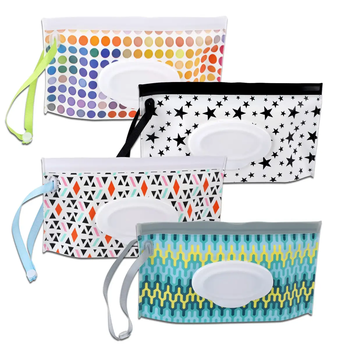 FEBSNOW 4 Pack Baby Wipe Dispenser, Portable Wet Wipe Holder Container | Reusable & Refillable for On-the-Go - main product image