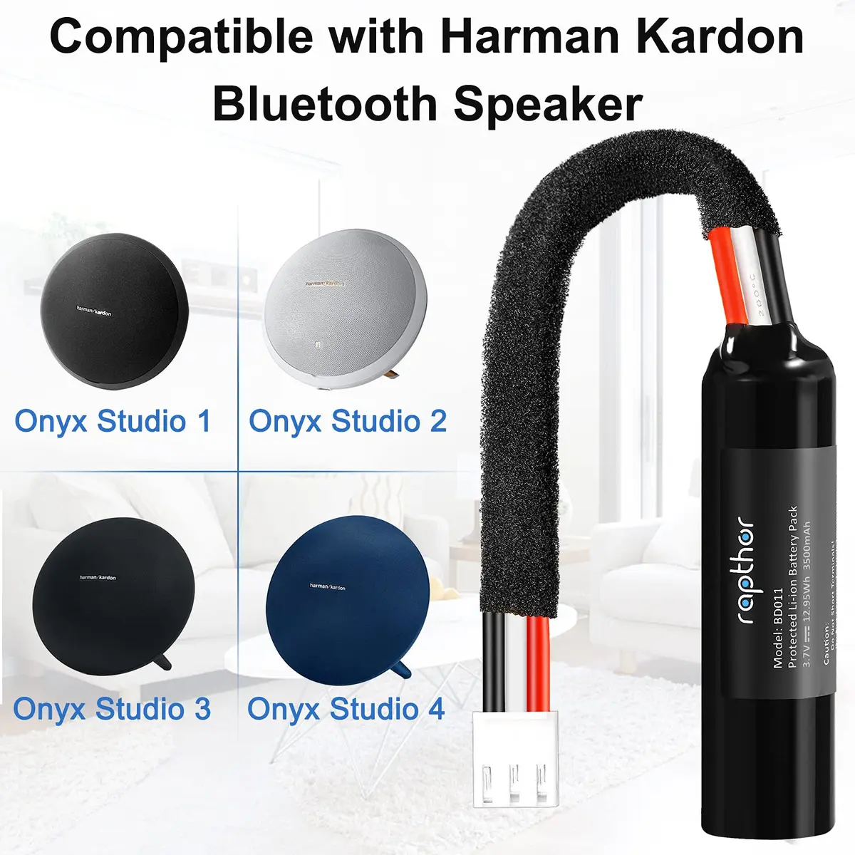 rapthor 3500mAh Replacement Lithium Battery for Harman Kardon Onyx Studio 1/2/3/4 | High Capacity, Easy Install - view 6