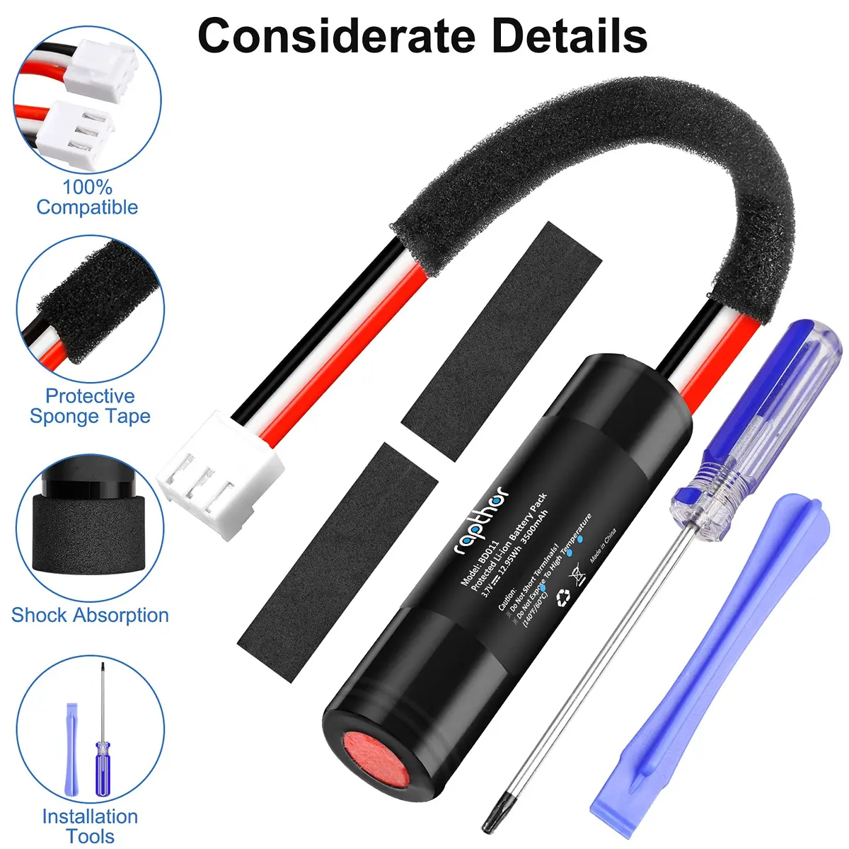 rapthor 3500mAh Replacement Lithium Battery for Harman Kardon Onyx Studio 1/2/3/4 | High Capacity, Easy Install - view 3
