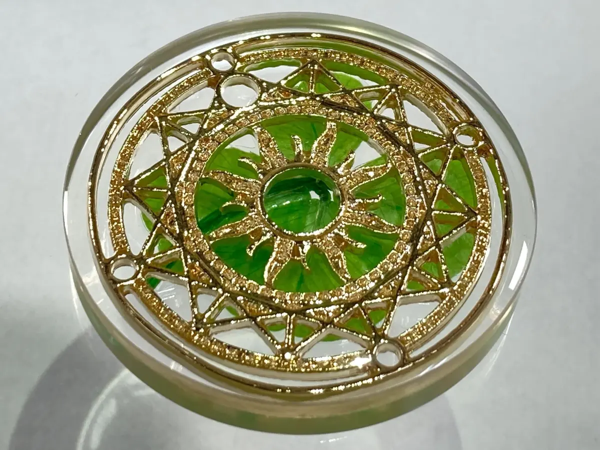 Kin-Hebi Four Leaf Clover Good Luck Pocket Token 1.25” | Preserved Lucky Charm with Metal Ornament - view 6