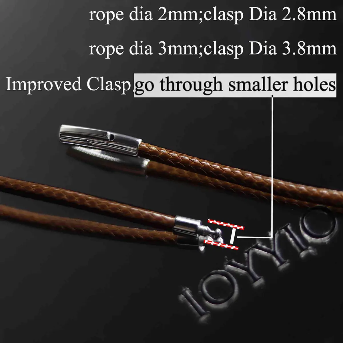 IOYYIO Waterproof Leather Necklace 16-42" | Minimalist, Durable, Waterproof - view 2