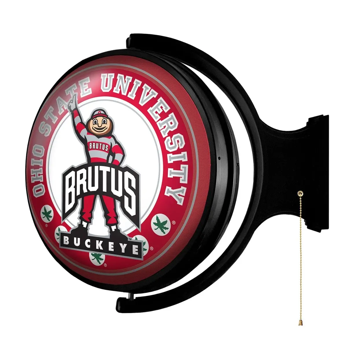 The Fan-Brand Ohio State Buckeyes Round Rotating Lighted Wall Sign 21"L x 23"W x 5"H | College Sports Decor for Fan Cave & Garage - view 4