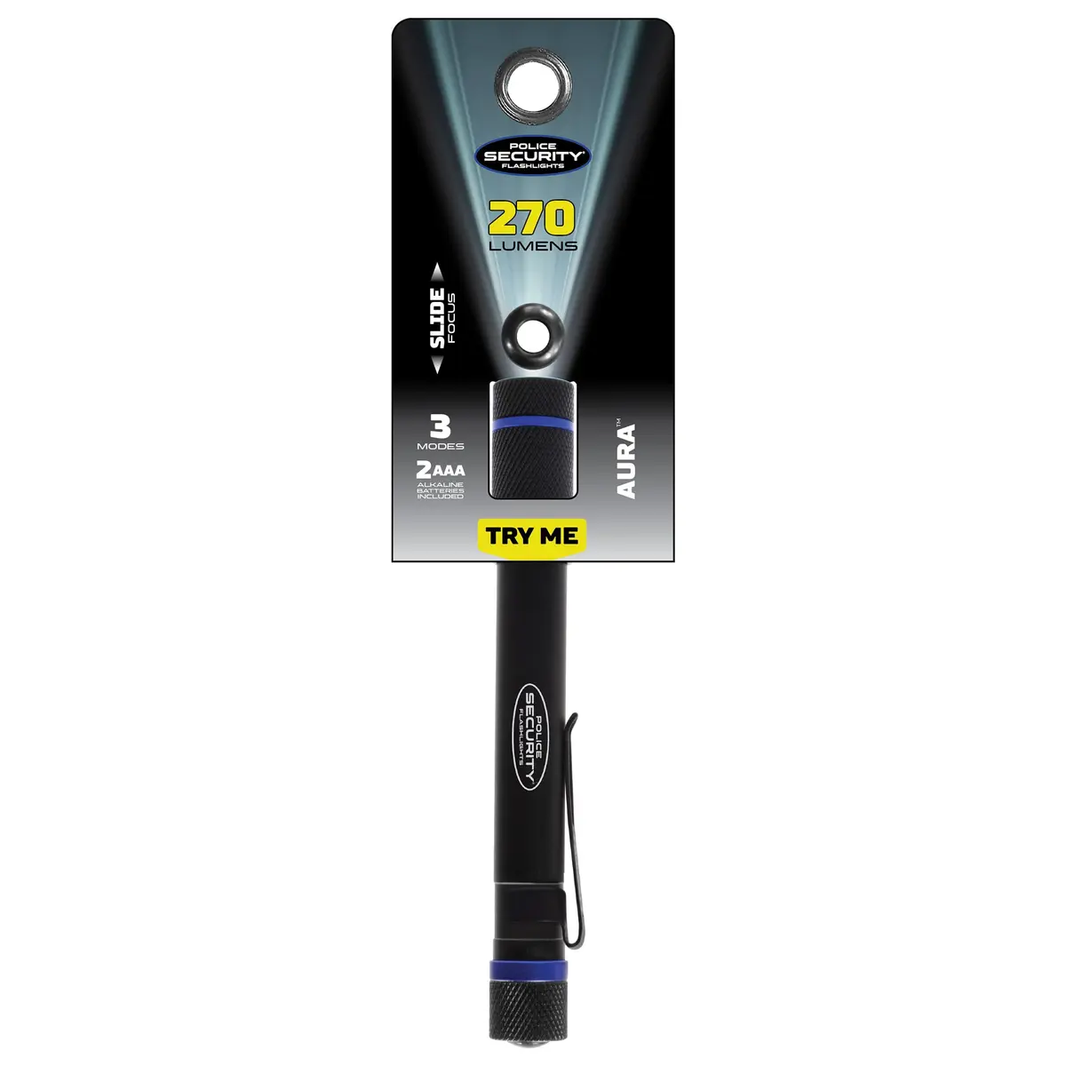Police Security Aura Black LED Penlight - 270 Lumens | Compact, Water-Resistant & Adjustable Focus - view 5