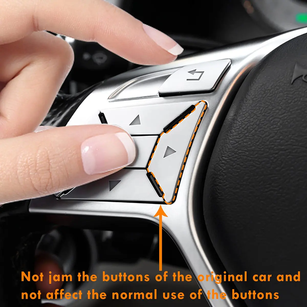 Moonlinks Chrome Square Steering Wheel Button Covers 12-Pack | Interior Trim for Mercedes A B C E G SL GL GLA CLA GLK SLK CLS Class - view 7