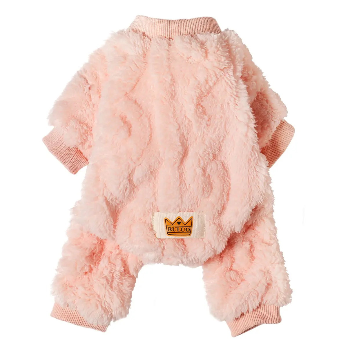 Loyanyy Plush Dog Pajamas for Cold Weather | Soft & Warm Pet Jumpsuit in Pink, X-Large - main product image