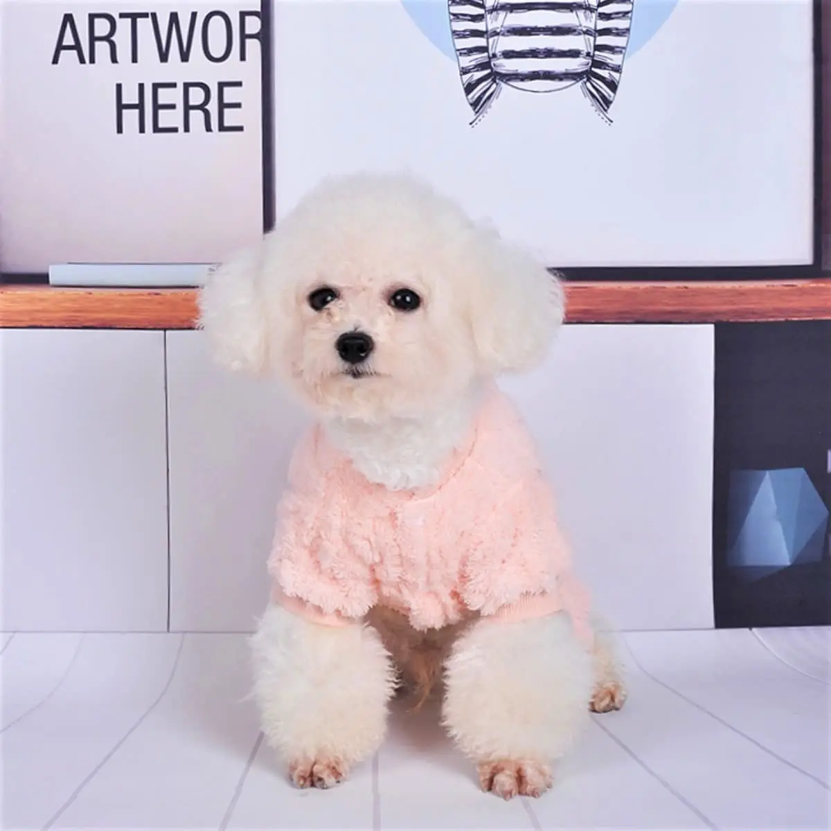 Loyanyy Plush Dog Pajamas for Cold Weather | Soft & Warm Pet Jumpsuit in Pink, X-Large - view 4