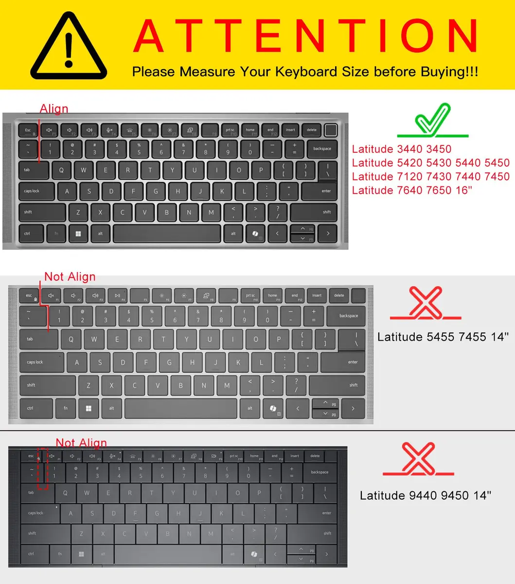 CaseBuy Pink Silicone Keyboard Cover for Dell Latitude 14" & 15.6" Laptops | US Layout Protector Skin - view 2