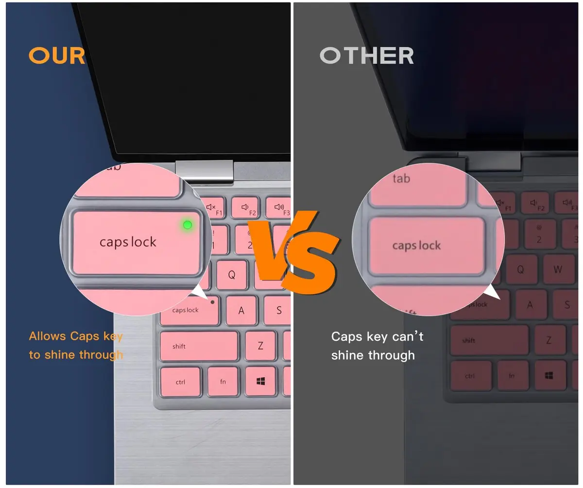 CaseBuy Pink Silicone Keyboard Cover for Dell Latitude 14" & 15.6" Laptops | US Layout Protector Skin - view 3