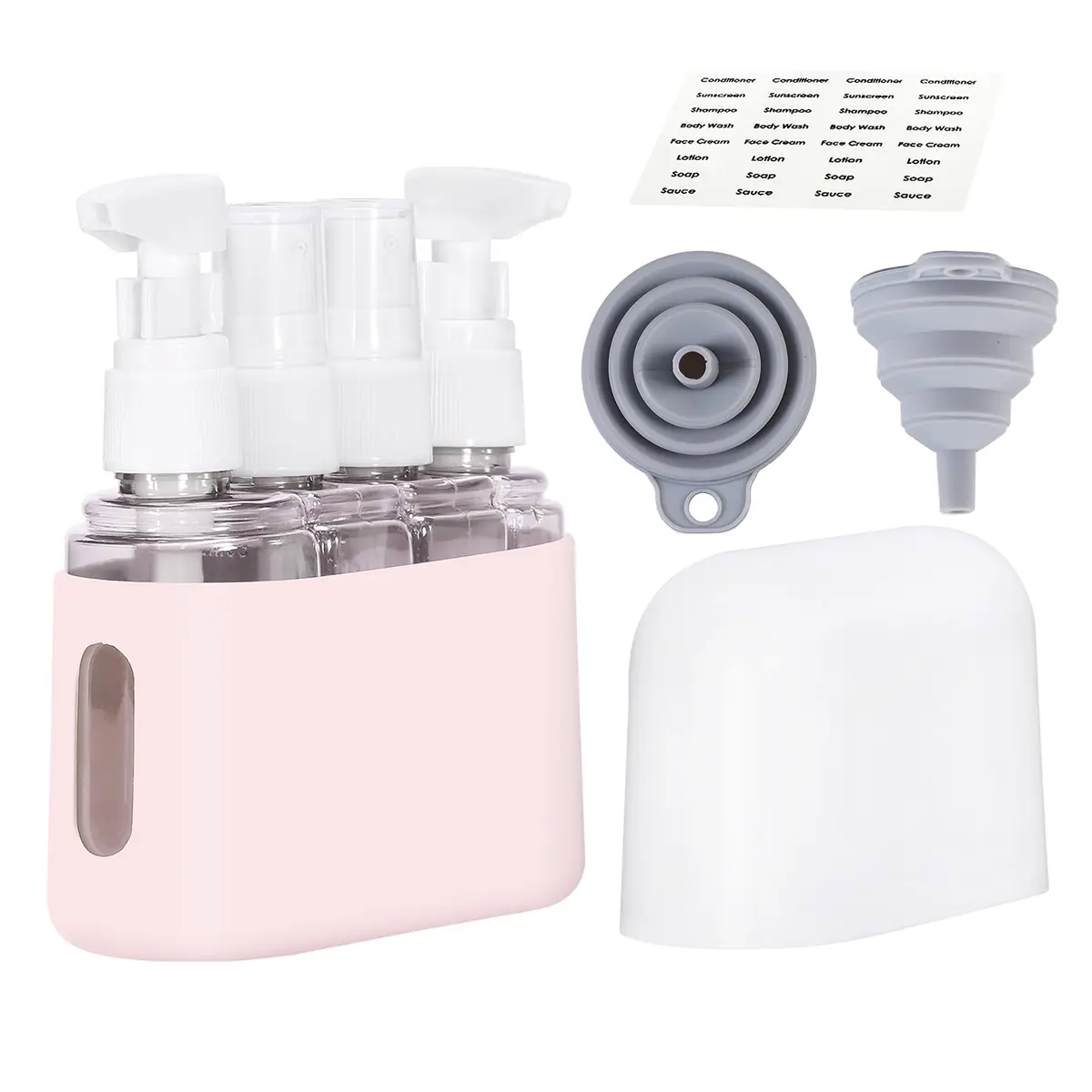 Bpluma Travel Bottles 1.7 oz (4 Pack) Leak Proof Silicone & PET Containers - main product image