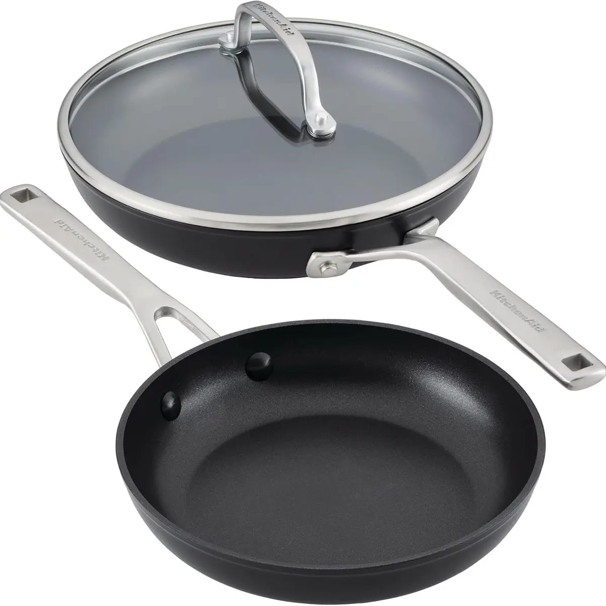 KitchenAid Hard Anodized Induction Nonstick Frying Pan Set With Lid, 8 & 10 Inch Skillets, 2.27 kg (5 lb) | Durable, Even Heating, Dishwasher & Oven Safe - view 8