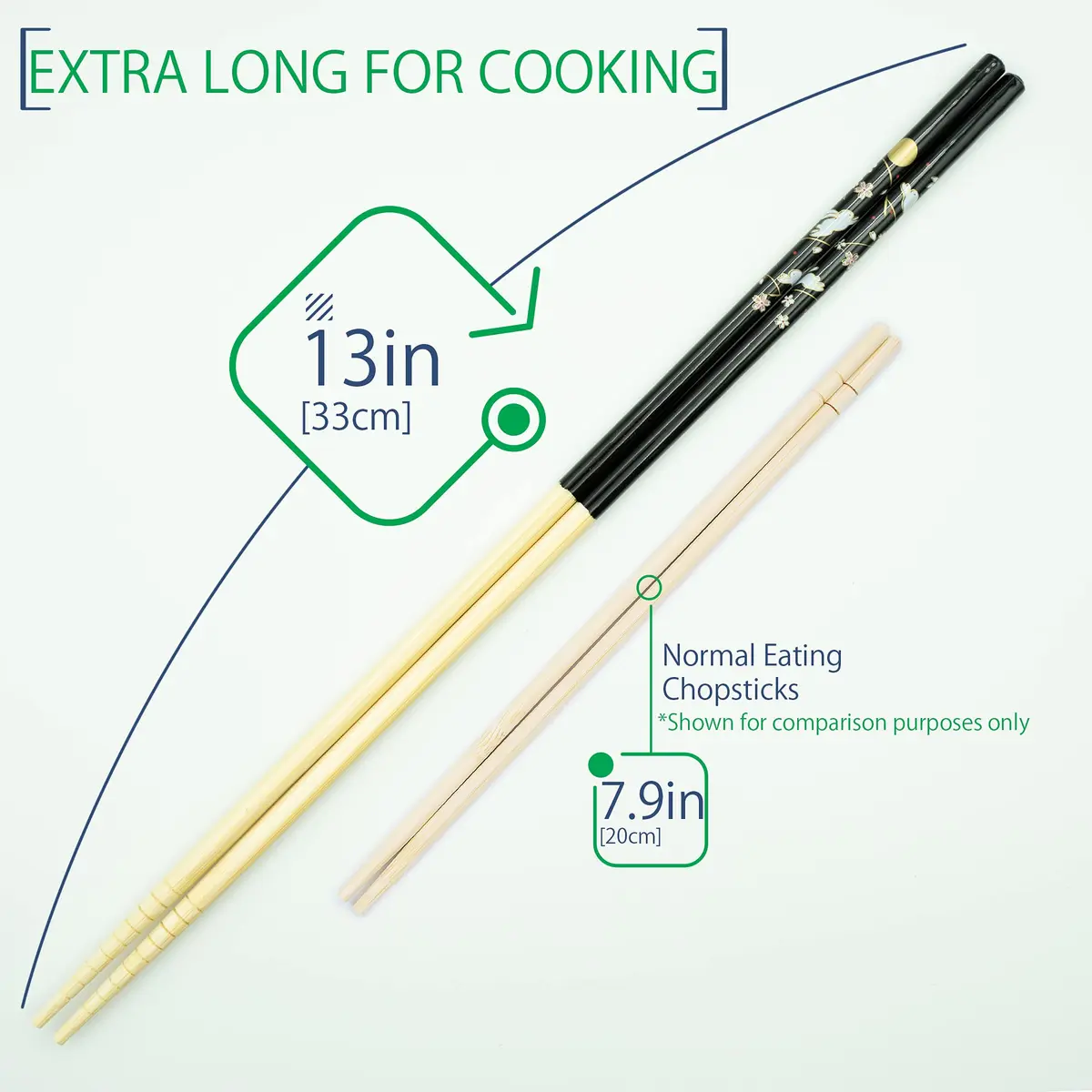 Tanaka Hashi Long Japanese Cooking Chopsticks 33 cm (13 inch) | Anti-Slip Tip for Frying & Serving - view 2