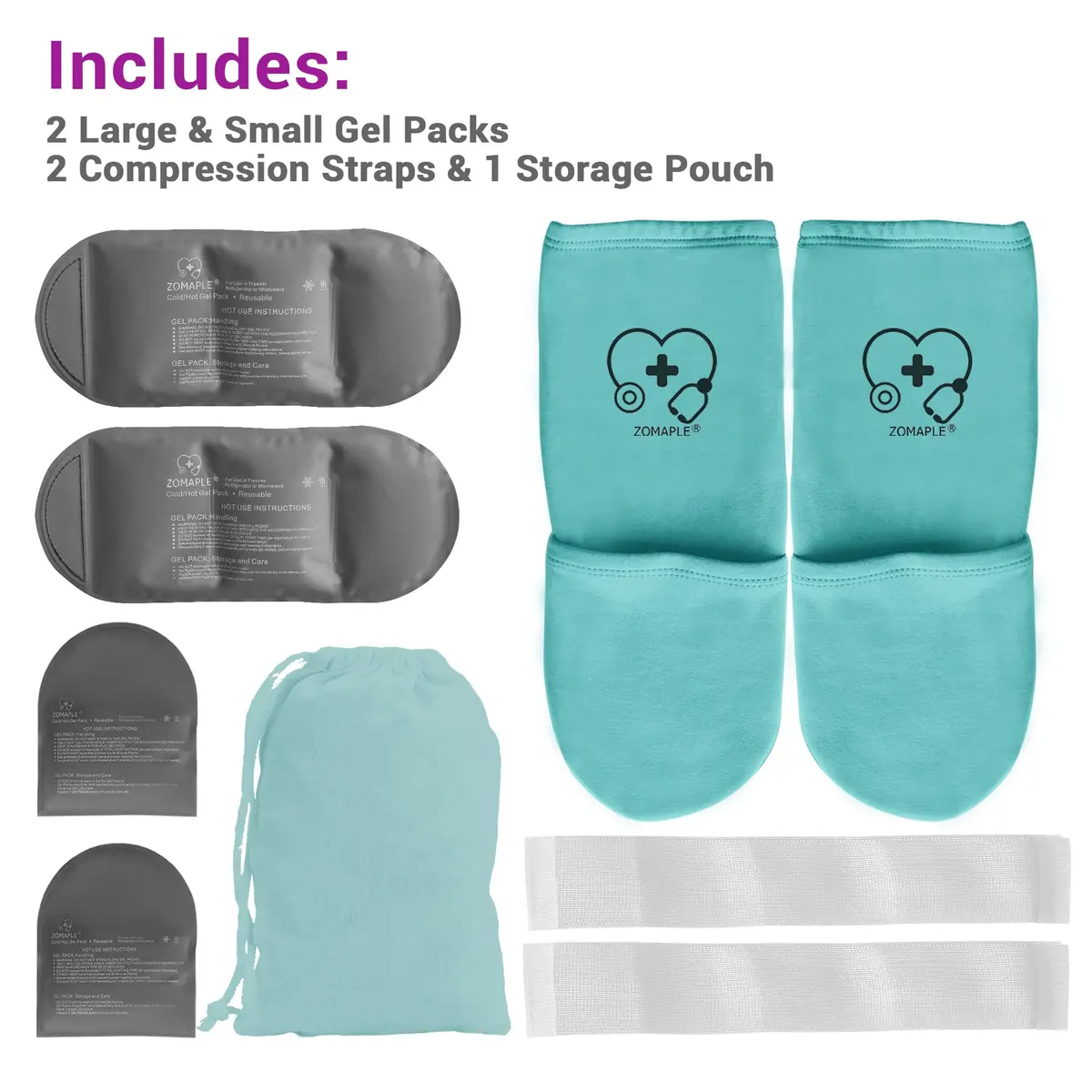 Zomaple Cold Therapy Socks with Gel Packs for Neuropathy & Hot Feet Comfort, Large (2-Pack) - view 4