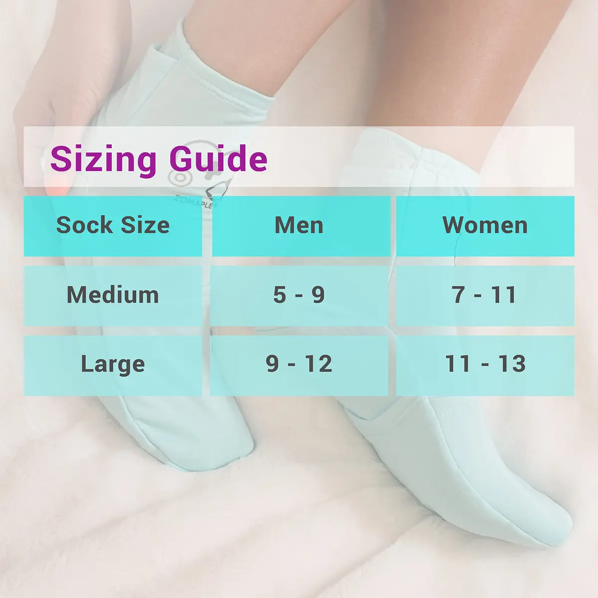 Zomaple Cold Therapy Socks 2 Gel Packs | Targeted Foot & Ankle Relief for Neuropathy & Hot Feet - view 6