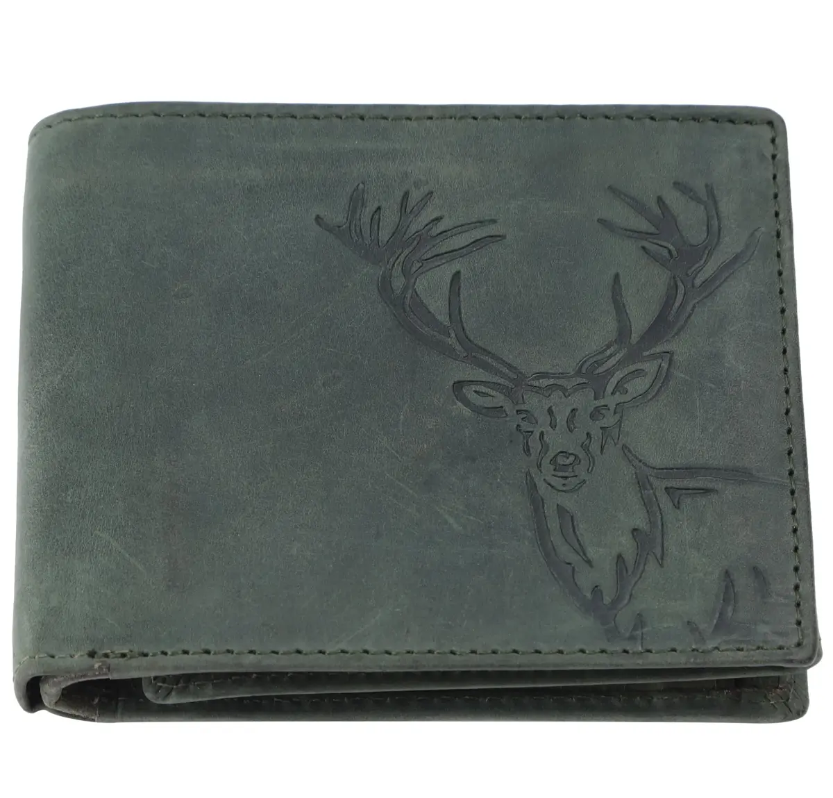 LONDON ALLEY Vintage Green Bi-Fold Leather Wallet | RFID Blocking, Genuine Leather, 14 Pockets - view 6