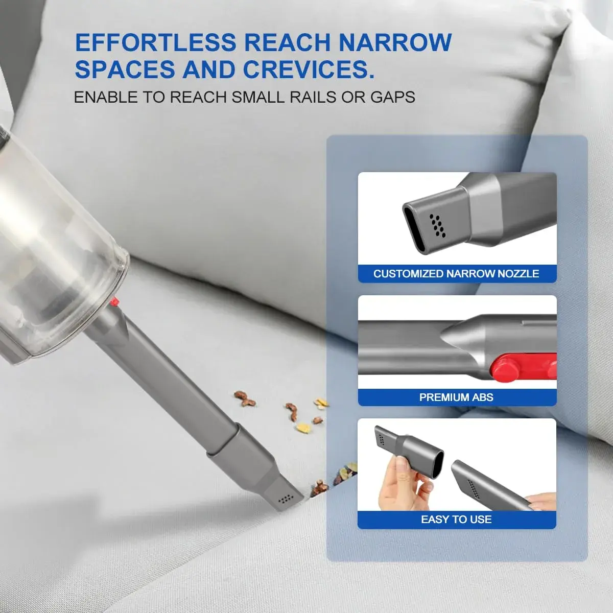 LANMU Crevice Tool Vacuum Attachment for Dyson V15-V7, Gen5 Outsize | Narrow Nozzle Replacement for Hard-to-Reach Spaces - view 2