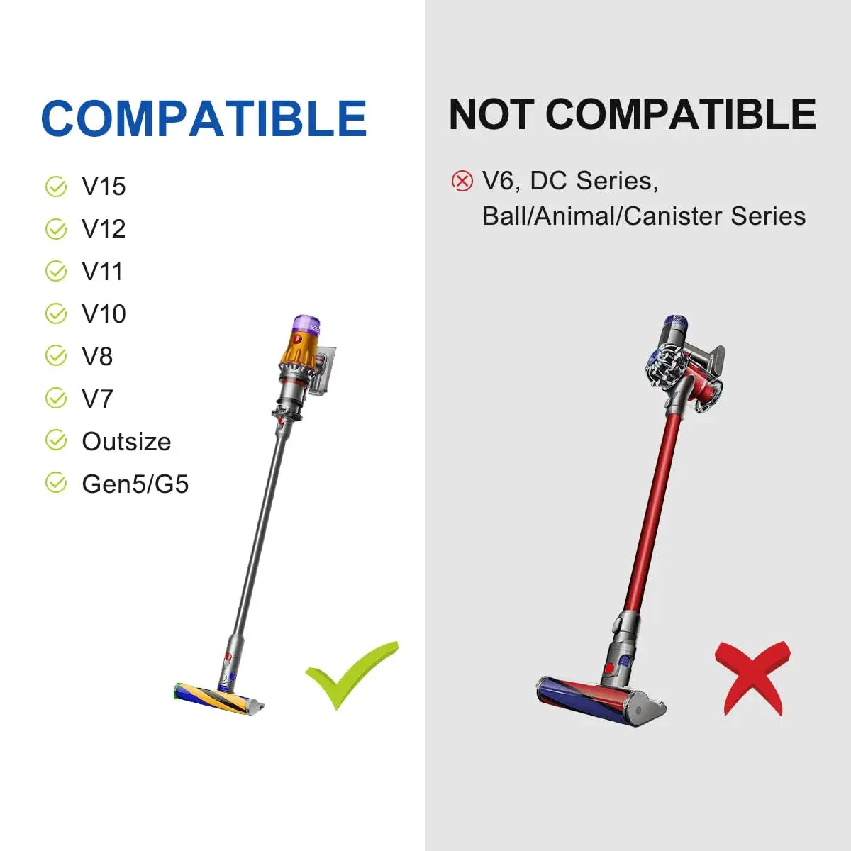 LANMU Crevice Tool Vacuum Attachment for Dyson V15-V7, Gen5 Outsize | Narrow Nozzle Replacement for Hard-to-Reach Spaces - view 4
