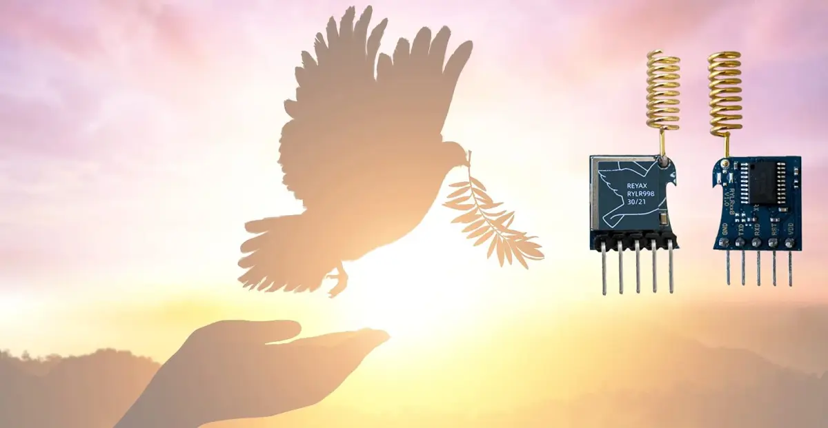 REYAX RYLR998 LoRa Module 868/915 MHz with UART Interface & Antenna | 32x14x5.5mm - view 3