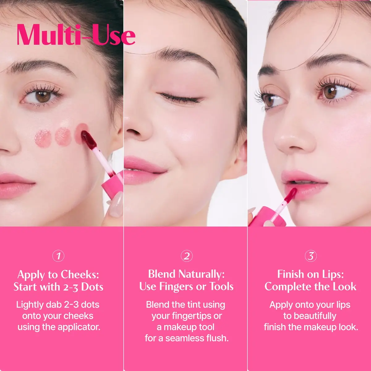 ETUDE Dear Darling Water Tint Lip and Cheek Stain, Strawberry Ade, 9g | Smudge-Proof & Long-Lasting Lip & Cheek Color - view 5