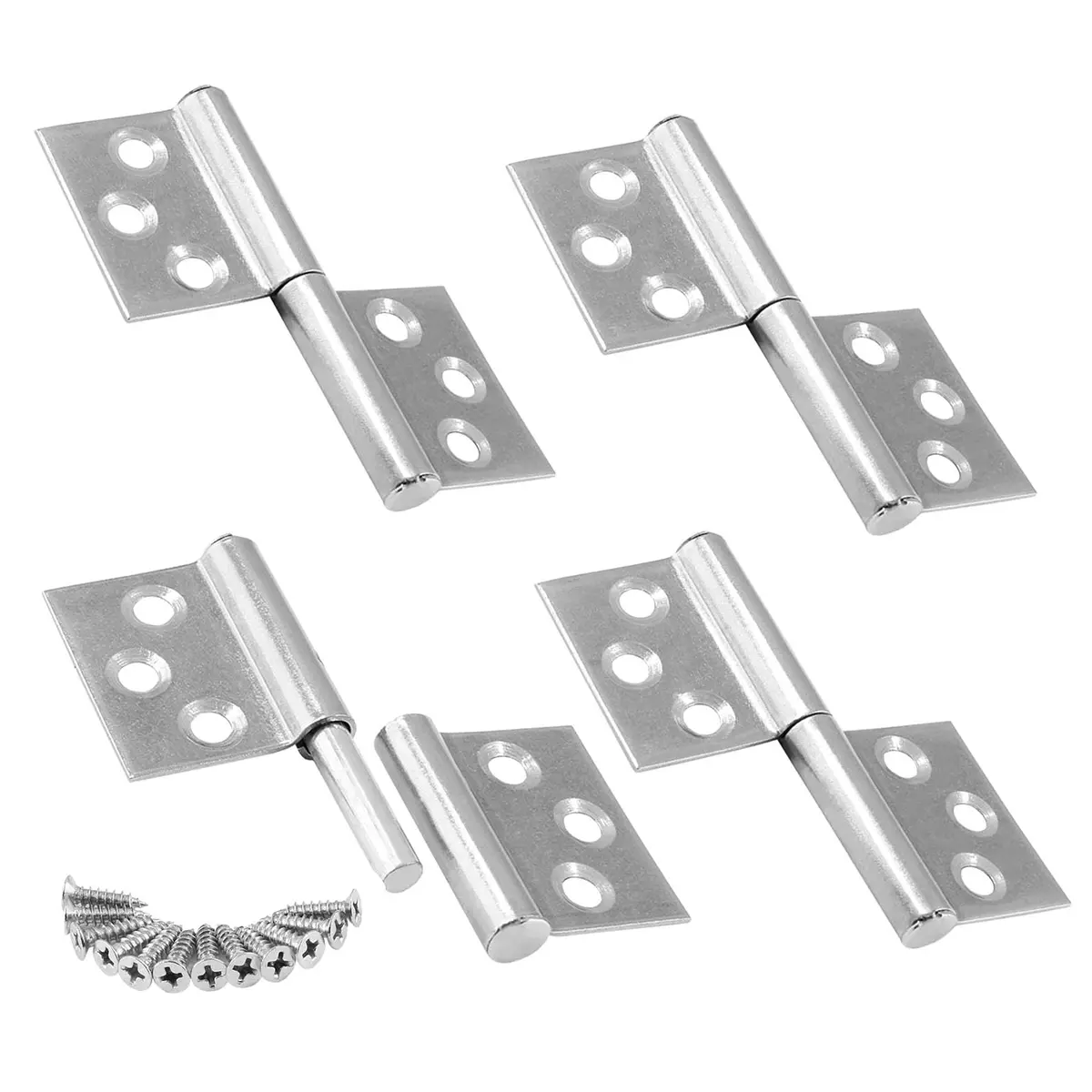 Bonsicoky 3 Inch Lift Off Hinges, 4Pcs | 73mm (2.87") Stainless Steel Detachable Door Hinges - main product image