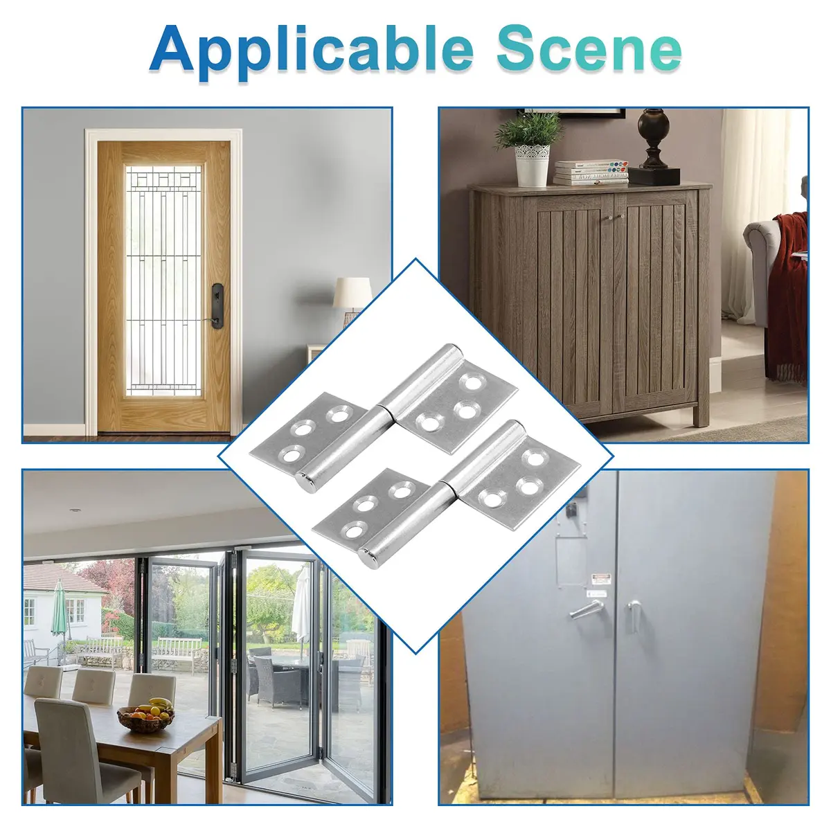 Bonsicoky 3 Inch Lift Off Hinges, 4Pcs | 73mm (2.87") Stainless Steel Detachable Door Hinges - view 7