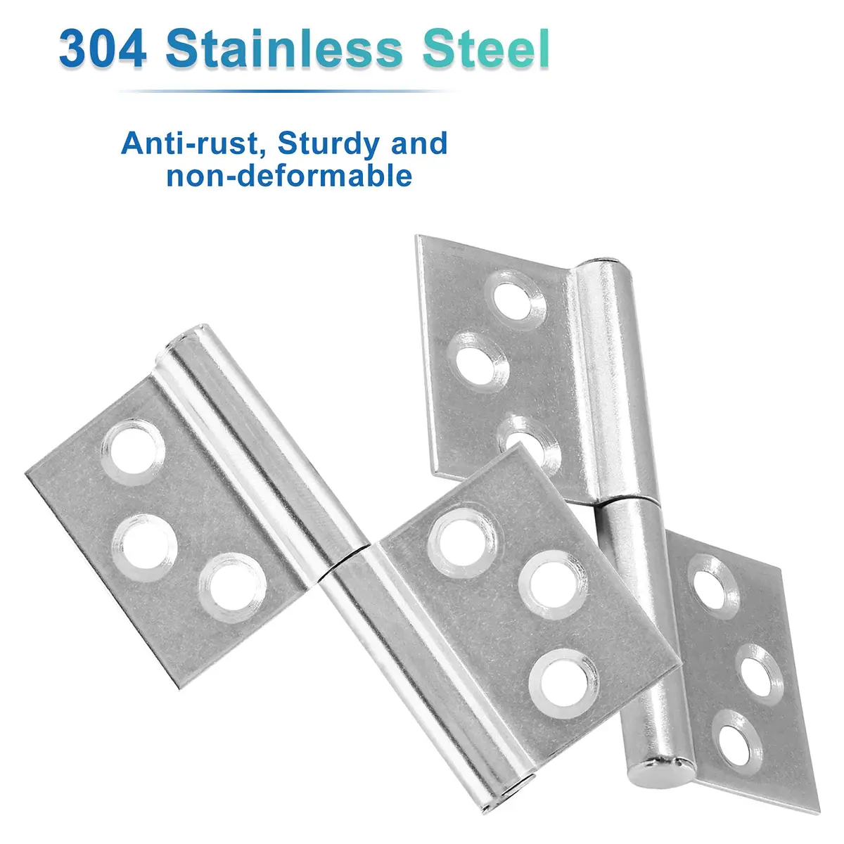 Bonsicoky 3 Inch Lift Off Hinges, 4Pcs | 73mm (2.87") Stainless Steel Detachable Door Hinges - view 4