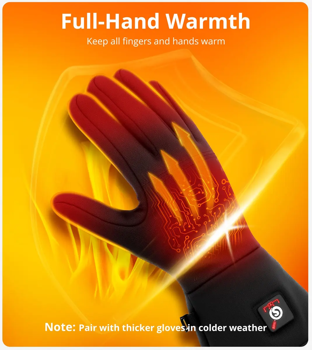 Taileluo Heated Glove Liners for Women Men XL/XXL | Rechargeable Touchscreen Winter Gloves - view 2