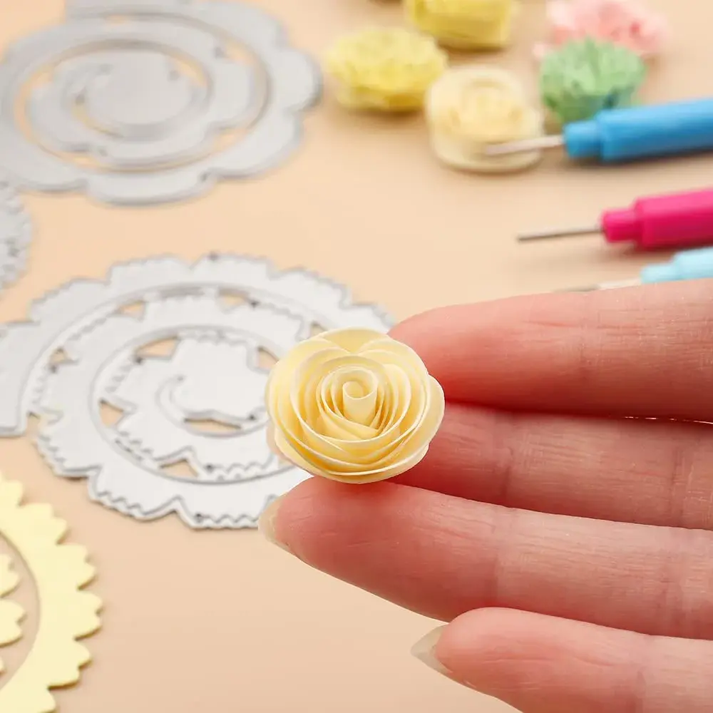 CYFUN DESIGN 8Pcs 3D Flowers Spiral Metal Cutting Dies Set | For Card Making & Scrapbooking - view 6
