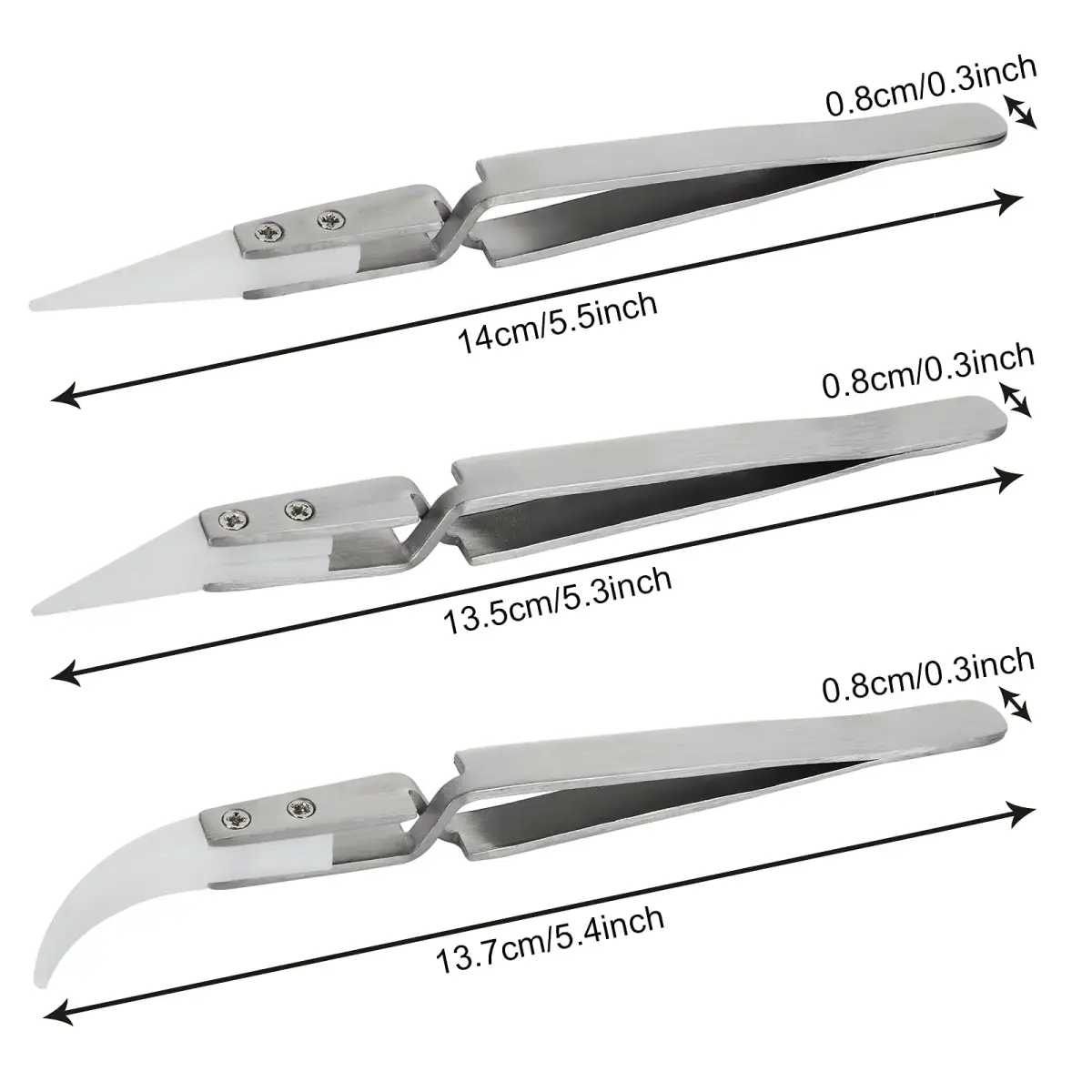 EATHEATY 6 Pcs Ceramic Reverse Tweezers Kit, Pointed Curved Tips | Precision Soldering Tool Set - view 2