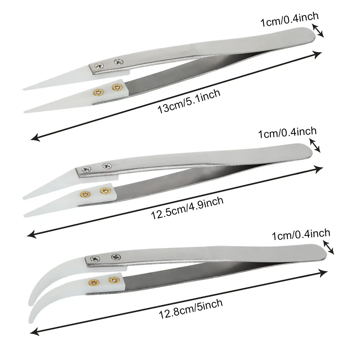 EATHEATY 6 Pcs Ceramic Reverse Tweezers Kit, Pointed Curved Tips | Precision Soldering Tool Set - view 3