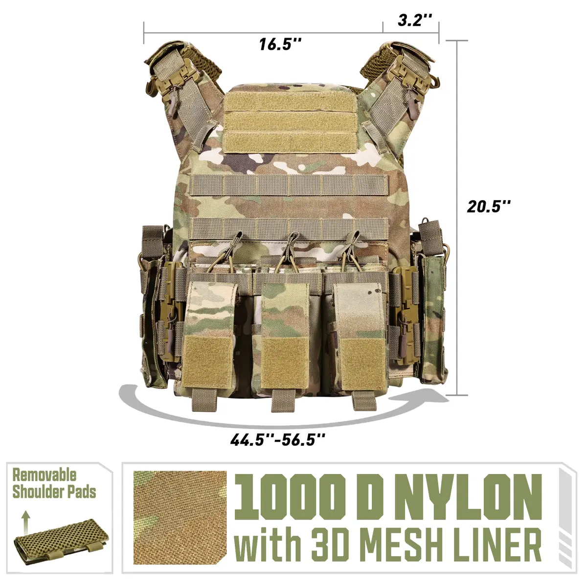 GFIRE Tactical Vest Elite Cp Camo | Adjustable, Breathable, Modular for Training & Outdoor Use - view 5