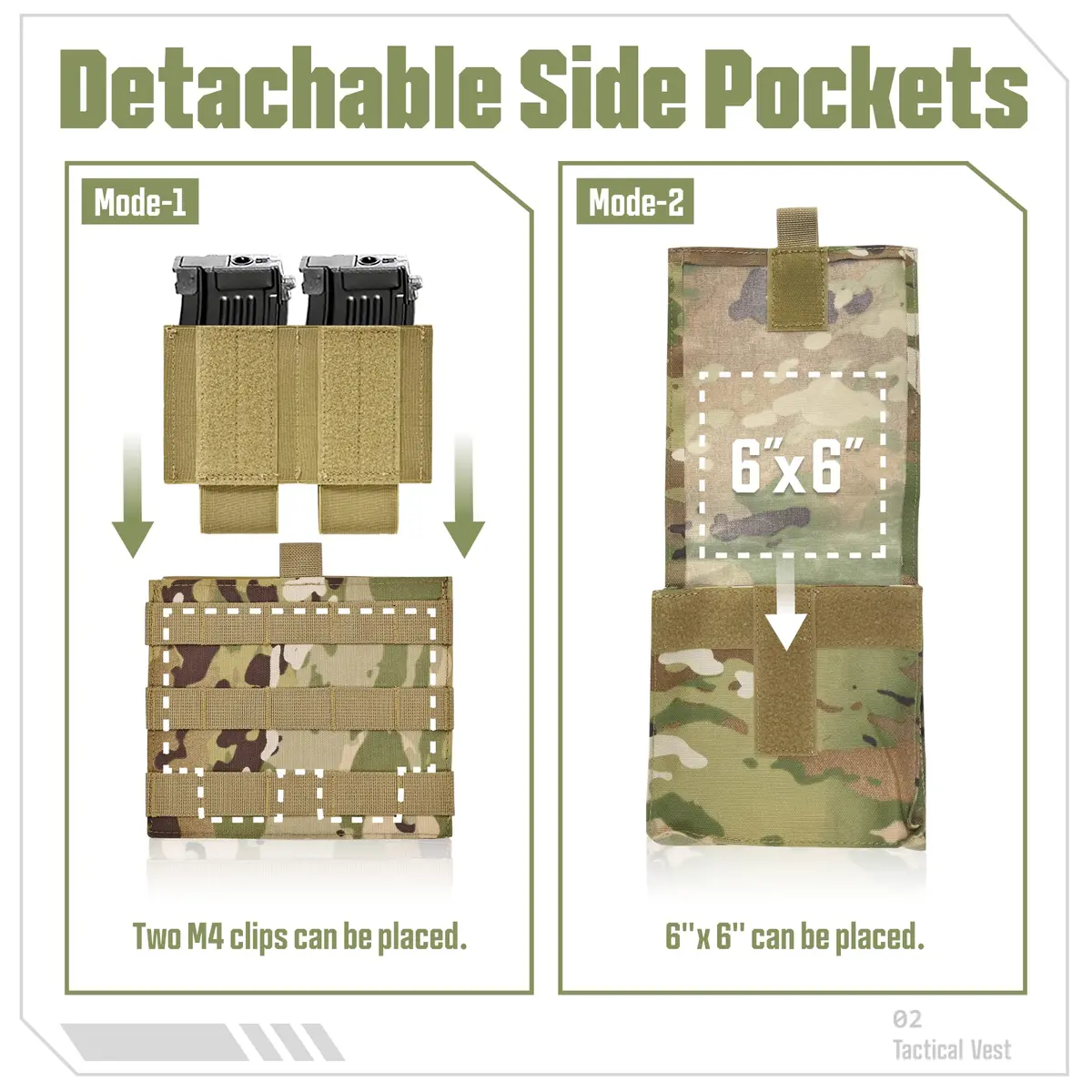GFIRE Tactical Vest Elite Cp Camo | Adjustable, Breathable, Modular for Training & Outdoor Use - view 4