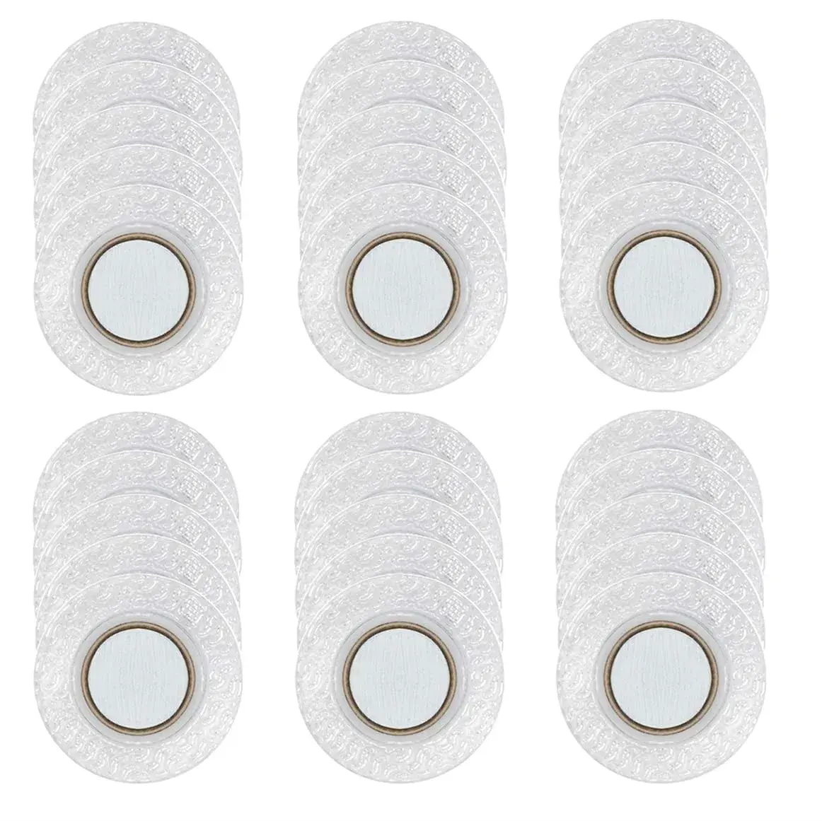 Hidden Sew Magnetic Snaps, 30 Pairs Round PVC Invisible Purse Closures, 1 Inch (2.5cm) Diameter | Strong Magnets for Crafts & Clothing - main product image