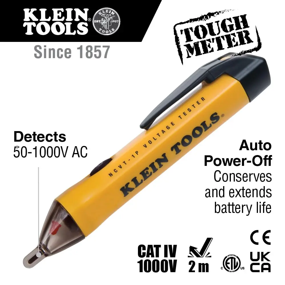 Klein Tools NCVT1P Voltage Tester Non-Contact 50V-1000V | Audible & Flashing LED Alarms - view 2