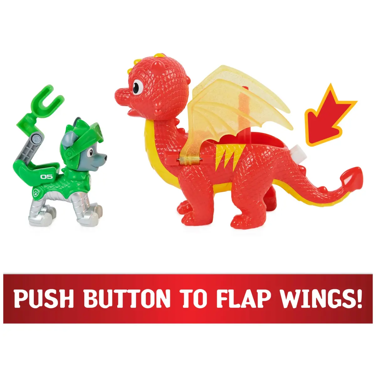 Paw Patrol Rescue Knights Rocky and Dragon Flame Action Figures Set 2 Piece Assortment | ASTM-Tested Educational Toy - view 5