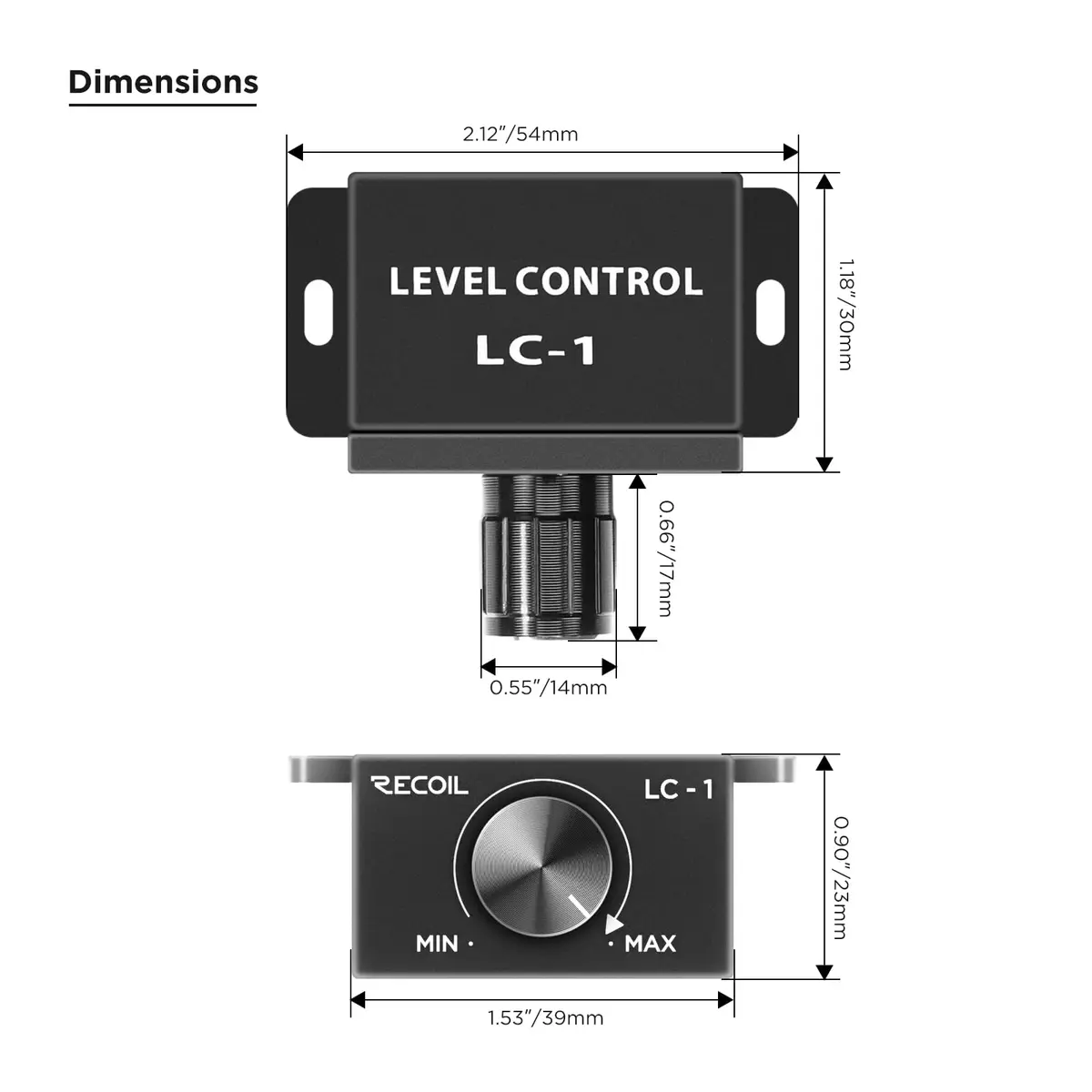 RECOIL LC1 Bass Knob RCA Level Volume Control for Car Amplifiers | Universal Audio Control - view 6