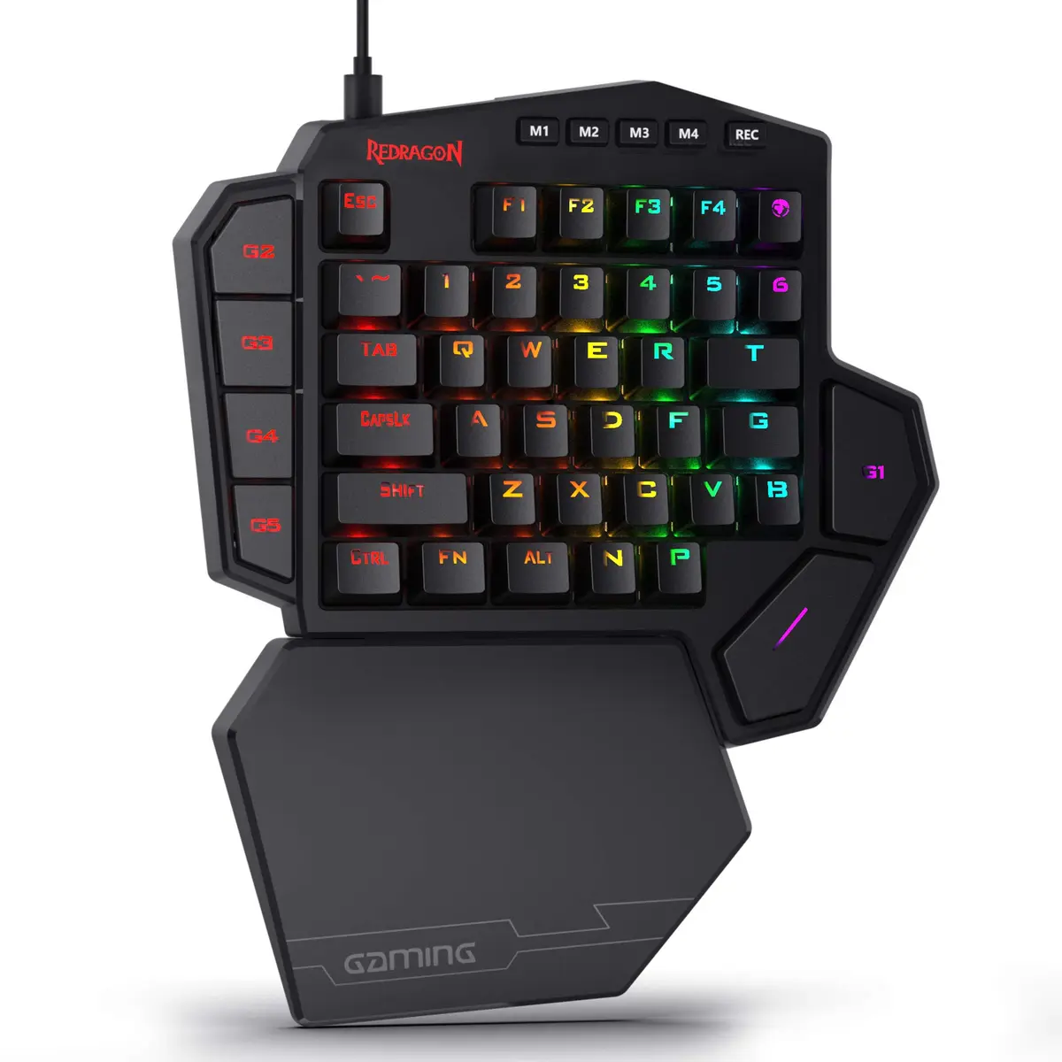 Redragon K585 DITI One-Handed RGB Mechanical Gaming Keypad with Hot-Swappable Switches & Wrist Rest - main product image